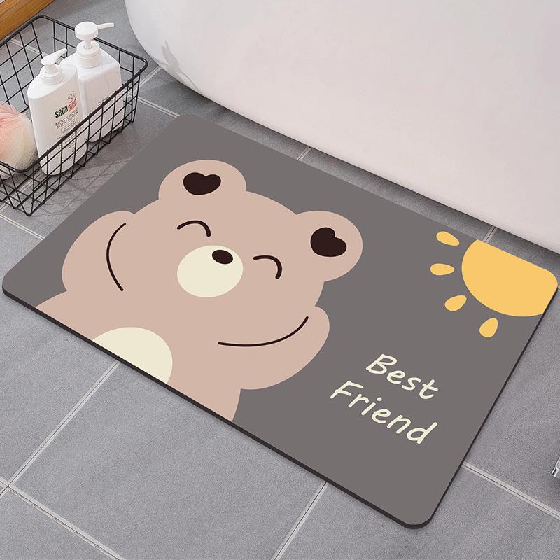 Desene animate cu uscare rapidă, pernă absorbantă, bucătărie, podea, ușă, covor, baie, antiderapant, anti-murdărire, covor de toaletă, desen animat, covor