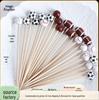 Decorative Bamboo Skewers: Wooden Football, Baseball, Rugby Cocktail Toothpicks for Snacks & Fruit