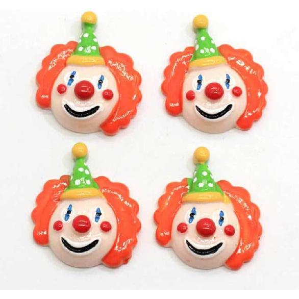 Amosfun 10pcs Resin Clown Charms Hair Barrettes Making Charms Handmade Crafting Slime Charms Pendants for Headband Headdress DIY Crafts (Random Style