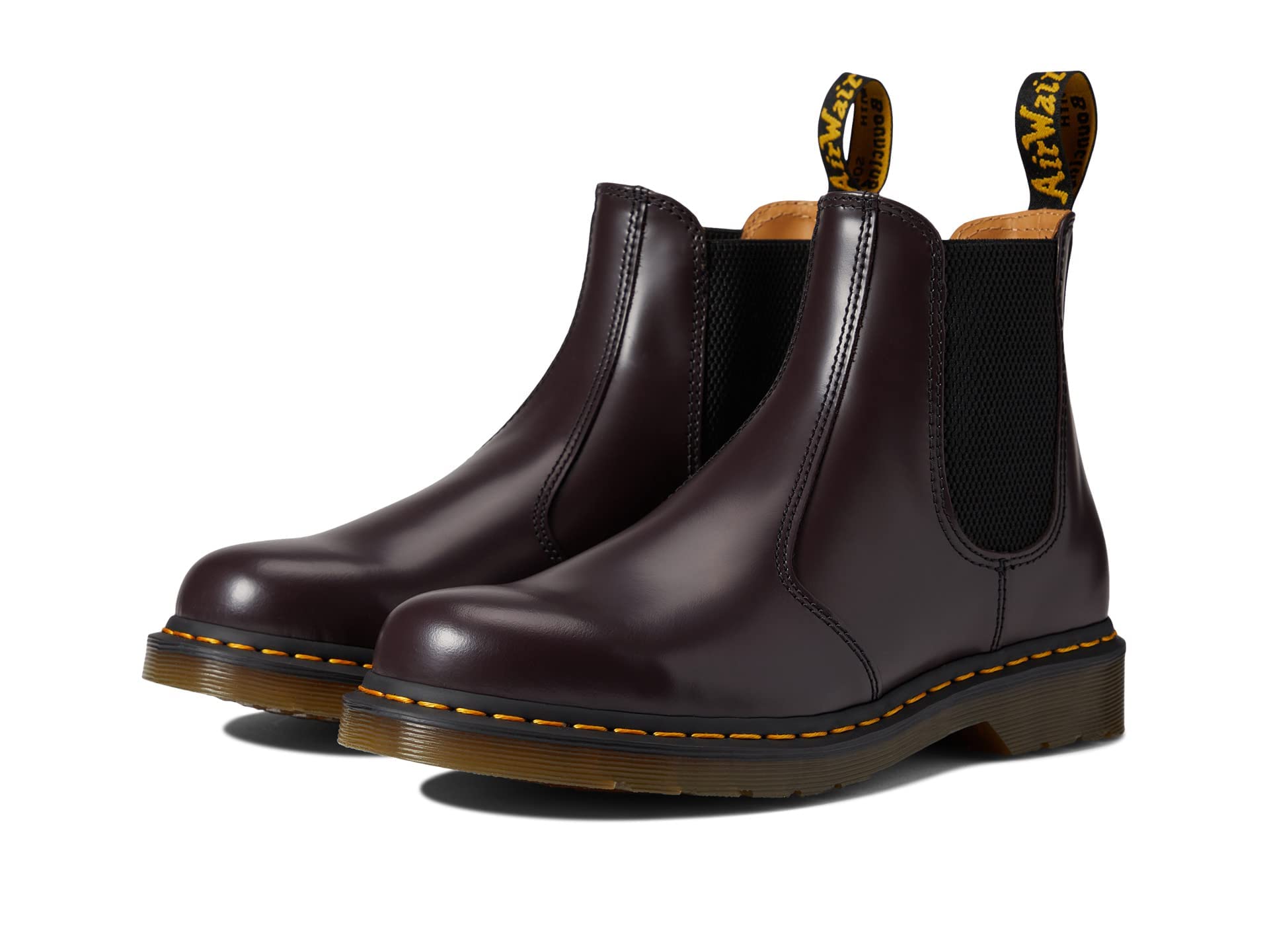 

Martens 2976 YS Platform Chelsea Boots with Yellow Size cm Dr. Stitching, Burgundy, 29.0
