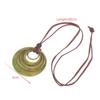 Leather Cord Chain Multilayer Geometric Circle Wooden Pendant Necklaces Vintage Long Sweater Necklace Jewelry Gifts
