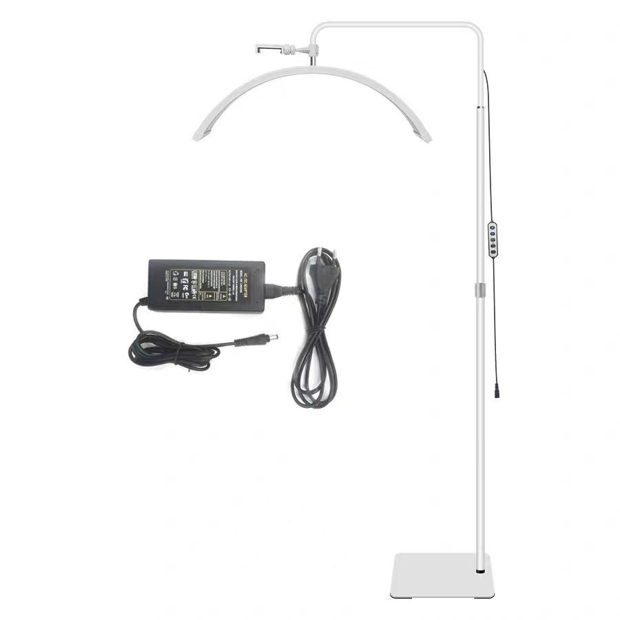 24-inch Half-Moon LED Beauty Lamp for Manicure, Microblading, Eyebrow, Eyelash, Eye Protection, Floor Fill Light.