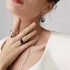 Metal Cold Wind Copper Plated Platinum Irregular Multi-Circle Winding Enamel Drop Glaze Ring Temperament Simple Ring