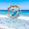 Ocean's Oath Jewelry Set, Adjustable Ocean Wave Necklace Earring, Inspirational Packs, Theme Su B8W1