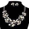 Pearls  Tree Leaves Necklace Earring  Elegant Ladies Luxury Jewelry Set