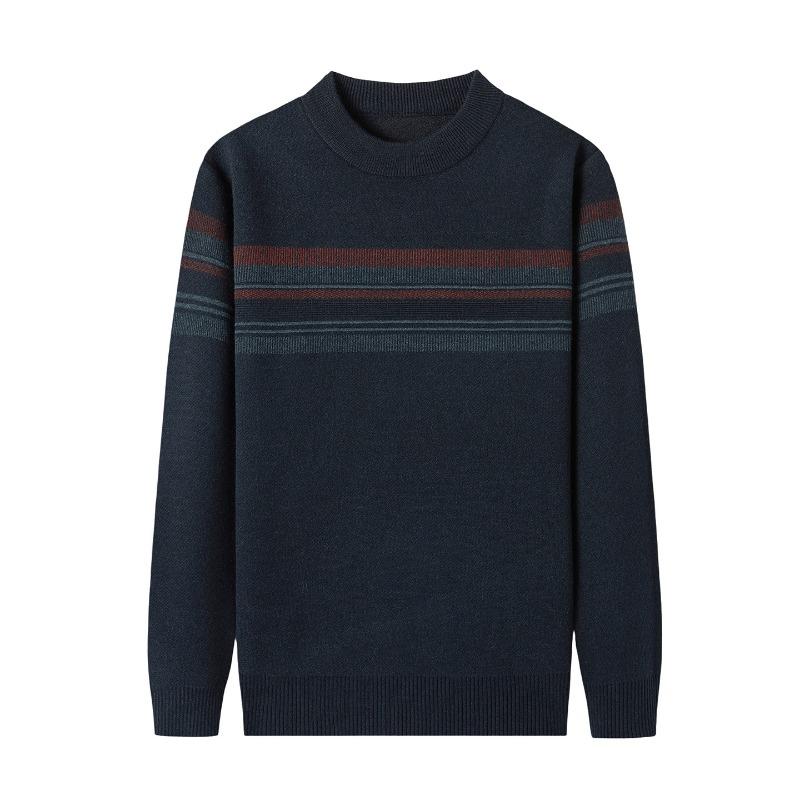 Men S Thick Knit Sweater Business Casual Long Sleeve Crew Neck Pullover