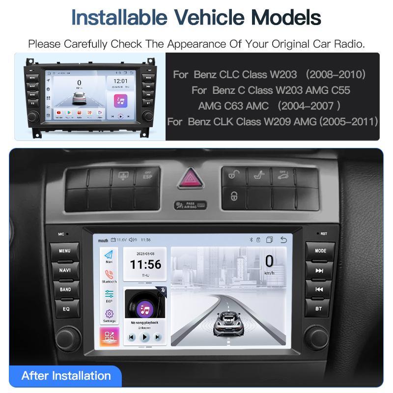 Compatible with Mercedes-Benz CLC-Class W203 Central Control Navigation Screen & Reversing Camera Radio Player