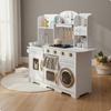 Wooden Play Kitchen Allall-in-1 Toy Playset Interactive Features