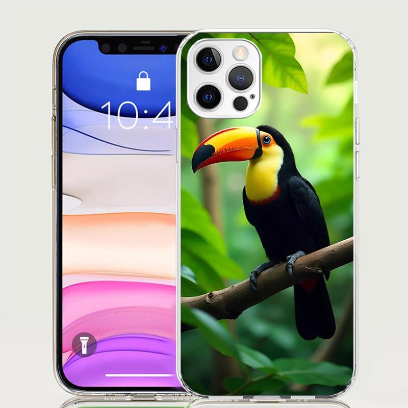 Tropical Toucan Phone Case For iPhone 17 Air 16 15 Plus 11 14 Pro Max 13 Mini 12 7 8 + SE Pattern Art Customized Cover 17 Air 16