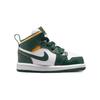Jordan 1 Mid TD Toddler Green Yellow White Sneakers 640735-371