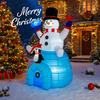 5.9FT Giant LED Light Inflatable Xmas Snowman Penguin Igloo Toy Yard Decor Home Decoration Ornament Gift Supplies Holiday Gifts