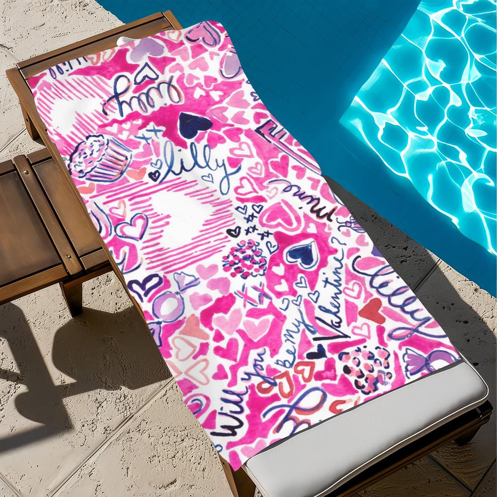 L-Lilly Logo Towel Gift For Travel Gym Sauna Travel Spa Shower Camping Quick Dry Sports P-pulitzer-P Beach Towels Soft Pool