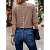 Summer Women's Solid Color Ruffled Short Sleeve Button T-Shirt, European American Style Casual Top for Crossborder