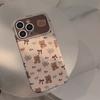 Cute Bear Flowers Suitable for Iphone16 Apple 15 Mobile Phone Case 13promax Leather 11 Literary and Fresh 12