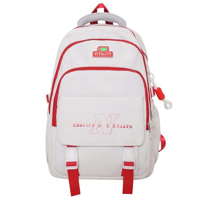 Женский рюкзак с буквенным принтом, студенческий школьный рюкзак, цветной рюкзак для подростков белый
