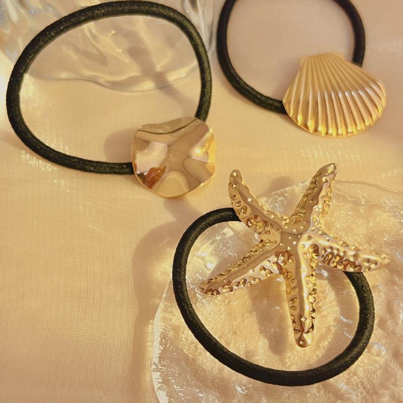 Elegant Starfish Shell Stainless Steel Elastic Hair Tie