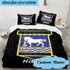 3PCS Custom Name Ipswich FC Crest Bedding Set, Including 1pc Duvet Cover And 2pcs Pillowcases, Suitable for dorms and bedrooms Gift