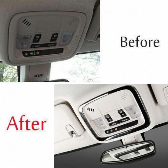 For Buick Regal 2018-2020 Black Steel Roof Front Reading Light Cover Trim 2PCS