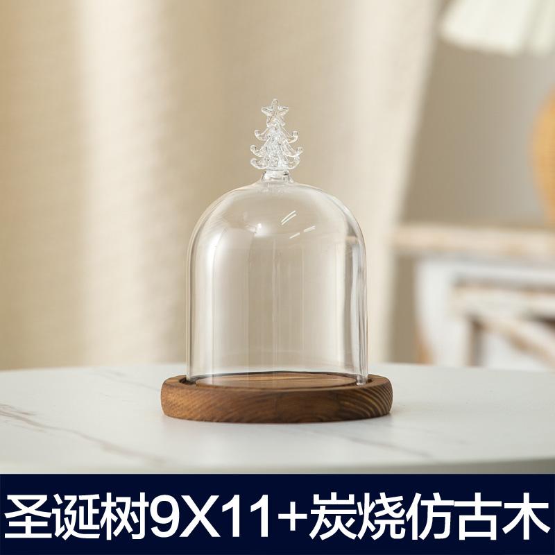 Preserved Flower Glass Cover Dust Cover Display Box Wooden Pallets Display Stand Ornament Crafts Decorative Shelves Shelf