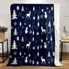 Winter Forest Snowflakes Pattern Patterned Flannel Blanket Perfect for the Bedroom Living Room, Sofa, or a Little Nap