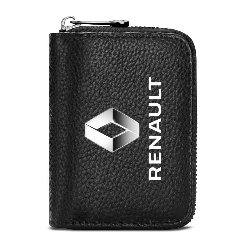 

1 шт. Кожаный кошелек для водительского удостоверения, ID-карты, банковских карт, автомобильный стайлинг для Renault Dacia Clio Laguna 2 Megane 2 3 Duster Logan Captur Renault чёрный