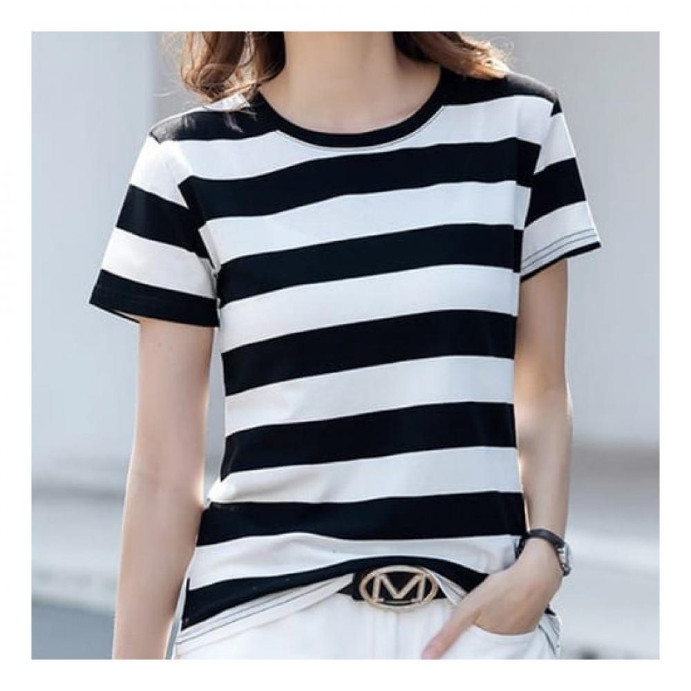 Navava Casual ShorT Sleeve STriped Round Neck T shirT nT627