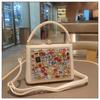 Light Luxury New Leather Fashionable Rhinestone Retro Clip Niche Handbag
