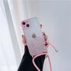 New Glitter Sequins Gradient Clear Necklace Strap Lanyard Phone Case For iPhone17 16 13 12 11 Pro Max14 15 Plus Soft Cover