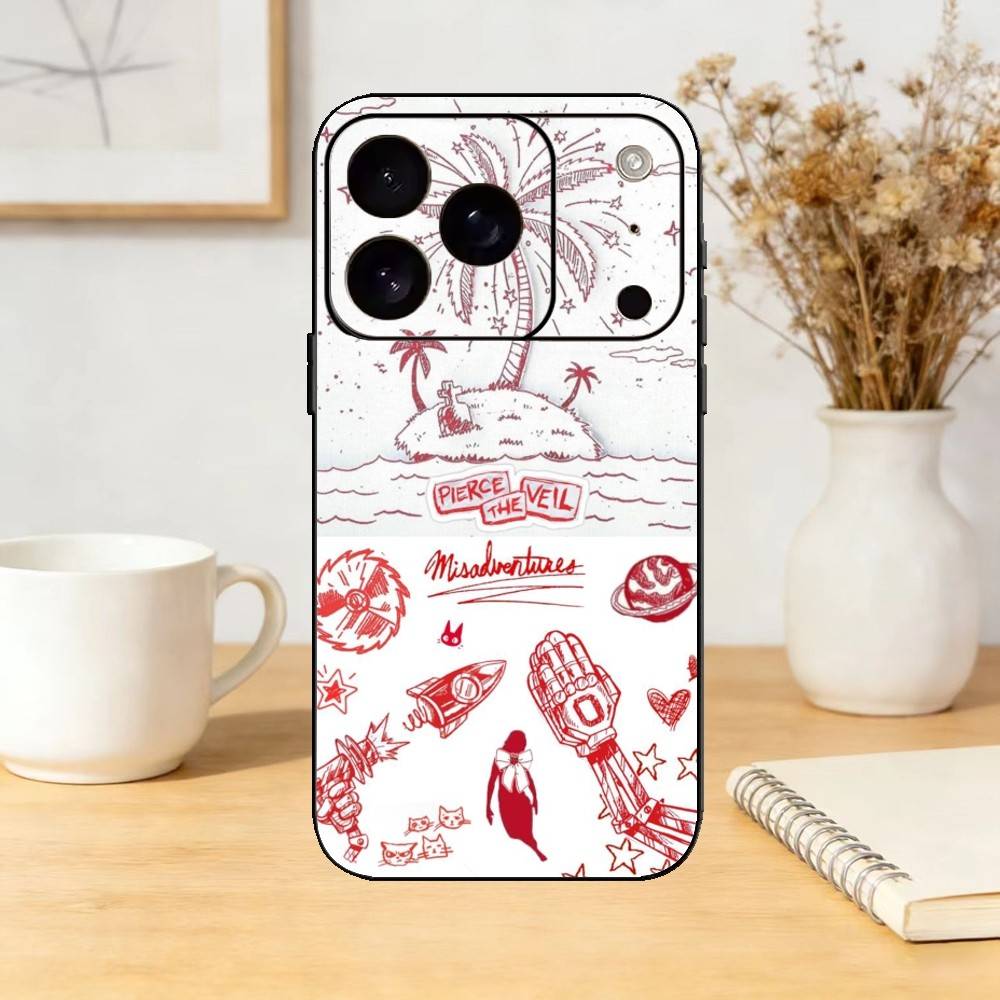 Hot P-Pierce The V-Veil Band Phone Case For iPhone 17,16,15,14,13,12,11 Plus,Pro Max,SE4Soft Silicone Black Cover iPhone16