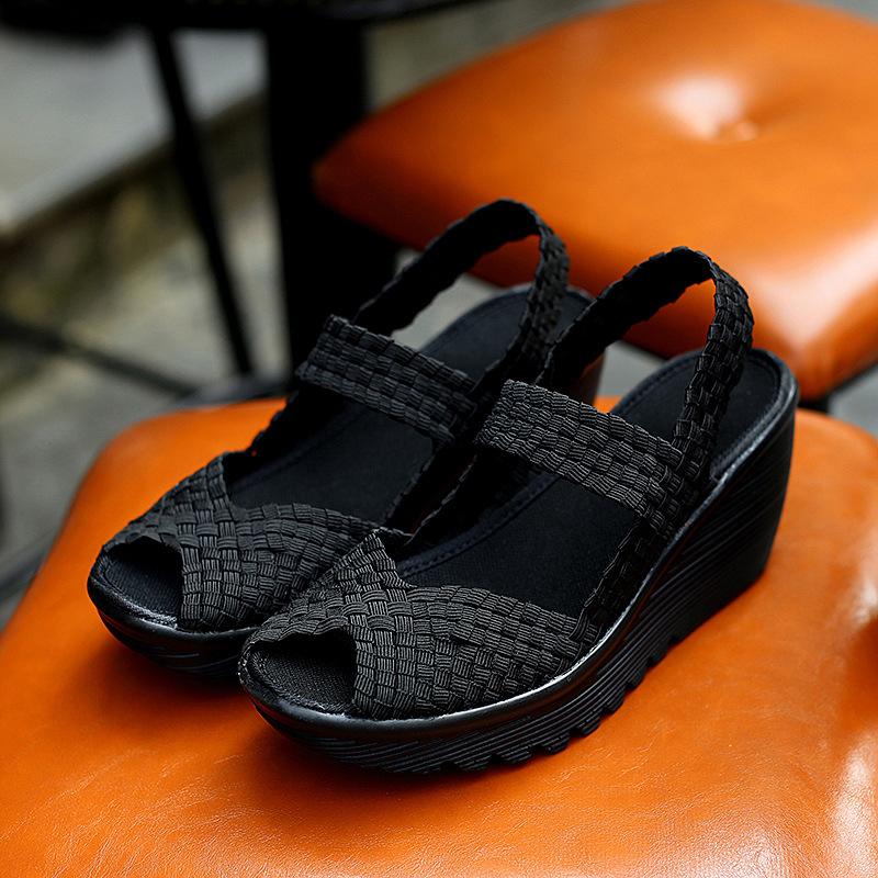Women's Handwoven Slip-On Sneakers Breathable Summer Casual Shoes Woven Fabric Upper EVA Sole Low-Top White Ladies Comfortable Sneakers