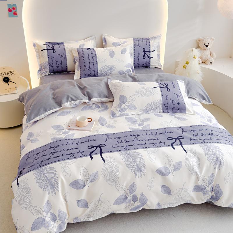Skin-friendly Cotton Four-piece Dormitory Three-piece Bed Sheet Quilt Cover Bedding