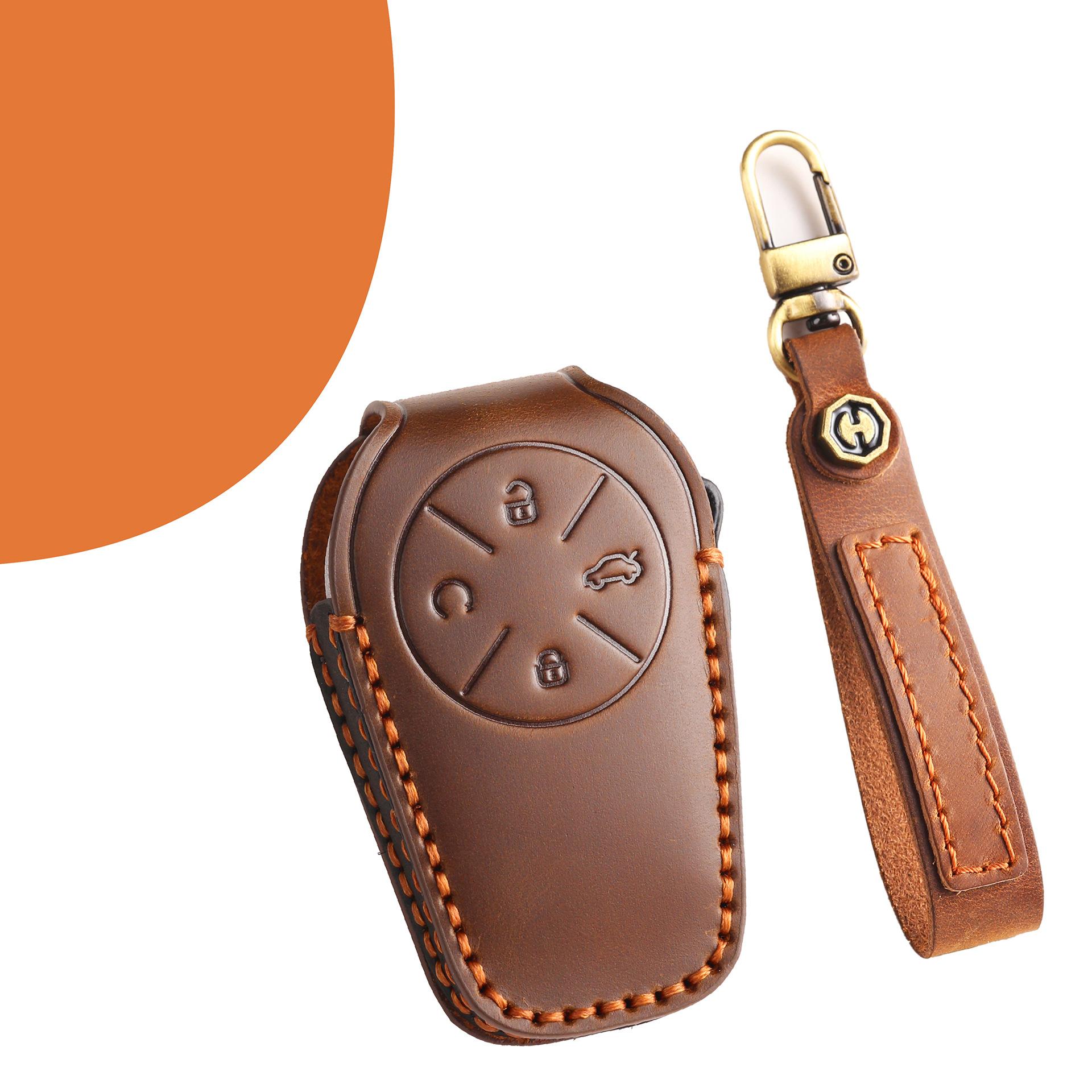

Applicable to 2024 new Xingtu Lunar Key Case Chery TX Yaoguang CDM Lingyun Leather Car Key Case коричневый