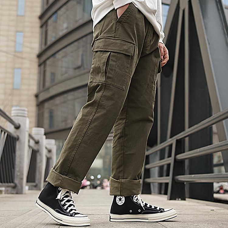 Vans Loose Fit Solid Color Straight Leg Cargo Pants Men bottoms Green VN0A5FJHKCZ