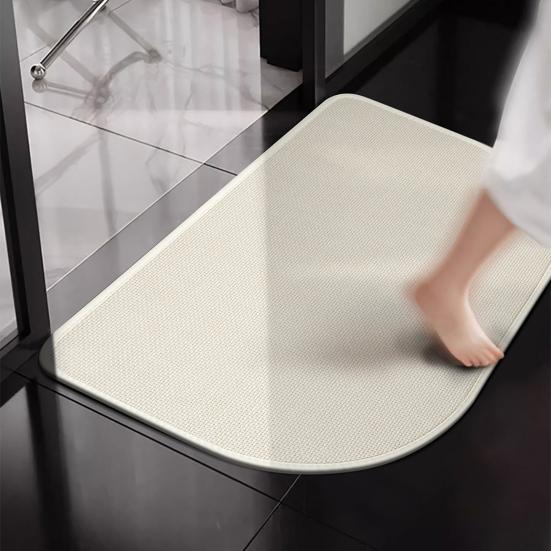 Non-Slip Bathroom Carpet Mat Semi-circular Rubber Backing Quick-Drying Absorbent Ultra-Thin