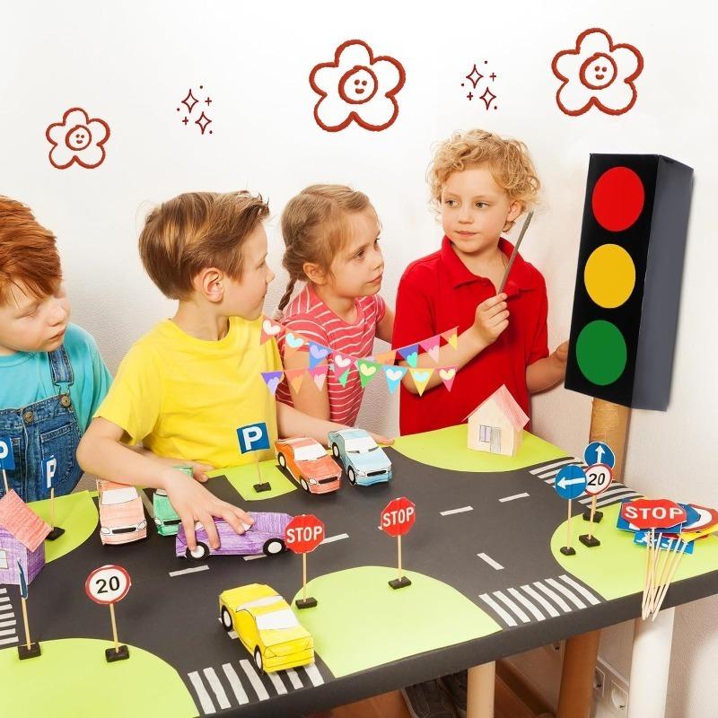 1/2pcsTraffic Light Gift Box, Birthday Party Signal Light Square Box, Racing-themed Packaging Paper Box, Storage Box