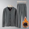 Grandpa’s Autumn & Winter Thickened Cotton Outfit: Velvet Three-Piece Set and Two-Piece Set for Middle-Aged & Elderly.