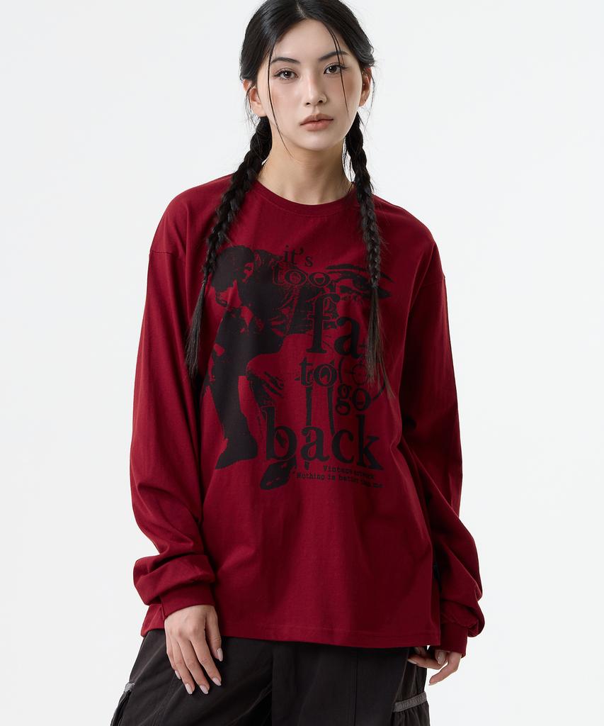 Nasttingijeubeleoldaenmi Vintage Artwork Long Sleeve_Burgundy