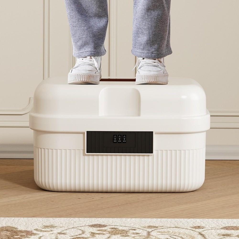 Household Lockable Password Lock Safe Box Large Capacity Two Layers Storage Bin Thickened Portable Lockbox for Home Office