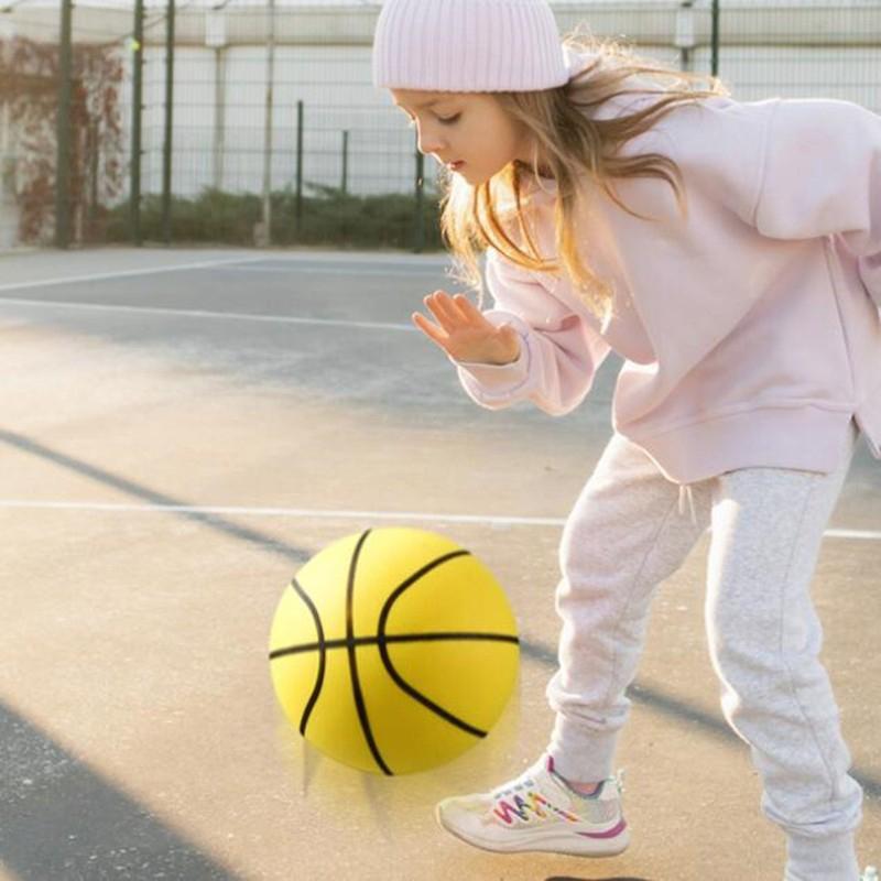 18/21/24Cm Odbijająca Niema Piłka Halowa Cicha Koszykówka Z Obręczą Wysokoelastyczna Lekka Mini Koszykówka Prezenty Dla Dzieci