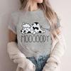 Moooody Cow Kawaii T Shirts Women's Summer Funny T-Shirts Lazy Cow Animal Tees Short Sleeve Clothes Summer Coolness Style Tshirt