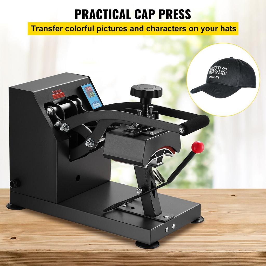 Hat Heat Press 5.5 x 3.5 inch Heat Press Machine 600W Professional Hat Heat Press Machine for Hats Caps Transfer Press Heat with 12000 Hours Life