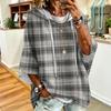 Women's Fashion Printed Loose Fit Hoodie with Three-Quarter Sleeves for Casual Everyday Wear