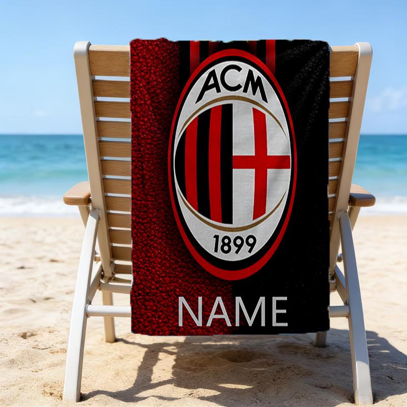 1pc Football26 Beach Towel with Custom Name, Beach/Swimming/Bath/Picnic/Camping Towel, Suitable for Seaside Beaches