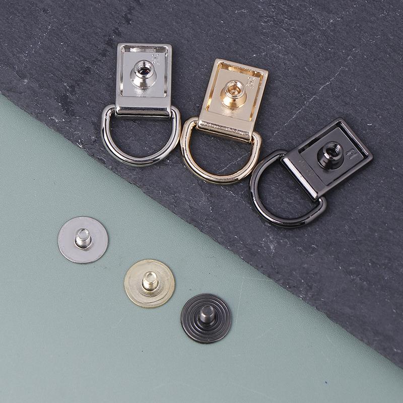 2 Stück Metall D-Ring Tasche Seitenverbinder Schnallen mit Schrauben Handtasche Lederband Griff Kette Haken Verschluss Diy Bastelzubehör