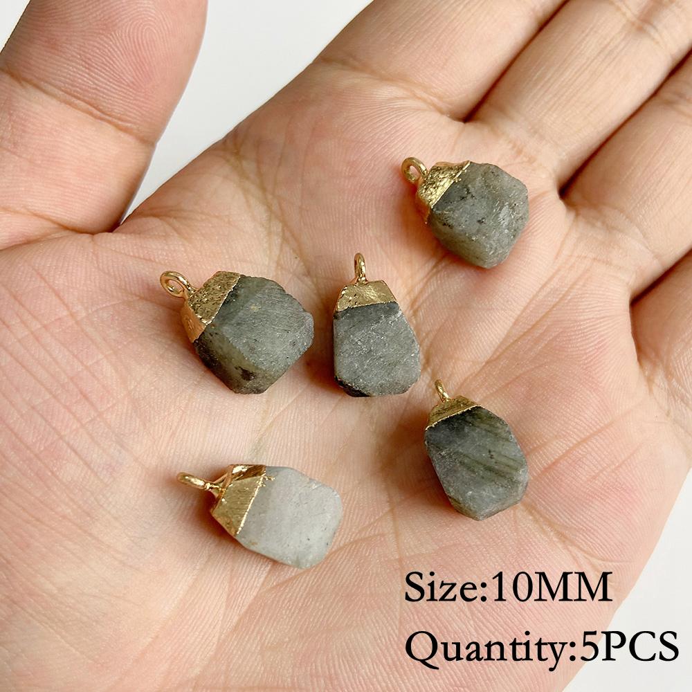 Natural Flash Labradorite Stone Charm Pendant Healing Semi-precious Stone Connector for Jewelry Making Necklace Accessories Gift