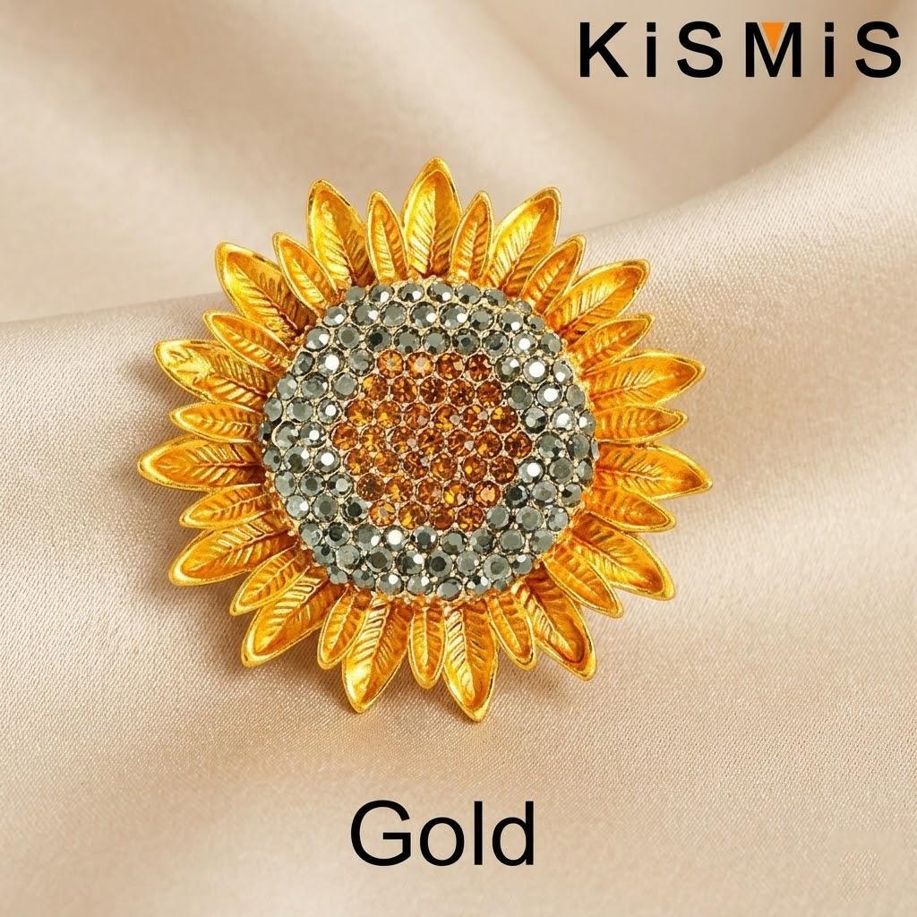 

1PC Sunflower Brooch Vintage Enamel Pin Floral Corsage Scarf Buckle Fashion Jewelry Accessories for Women золотой