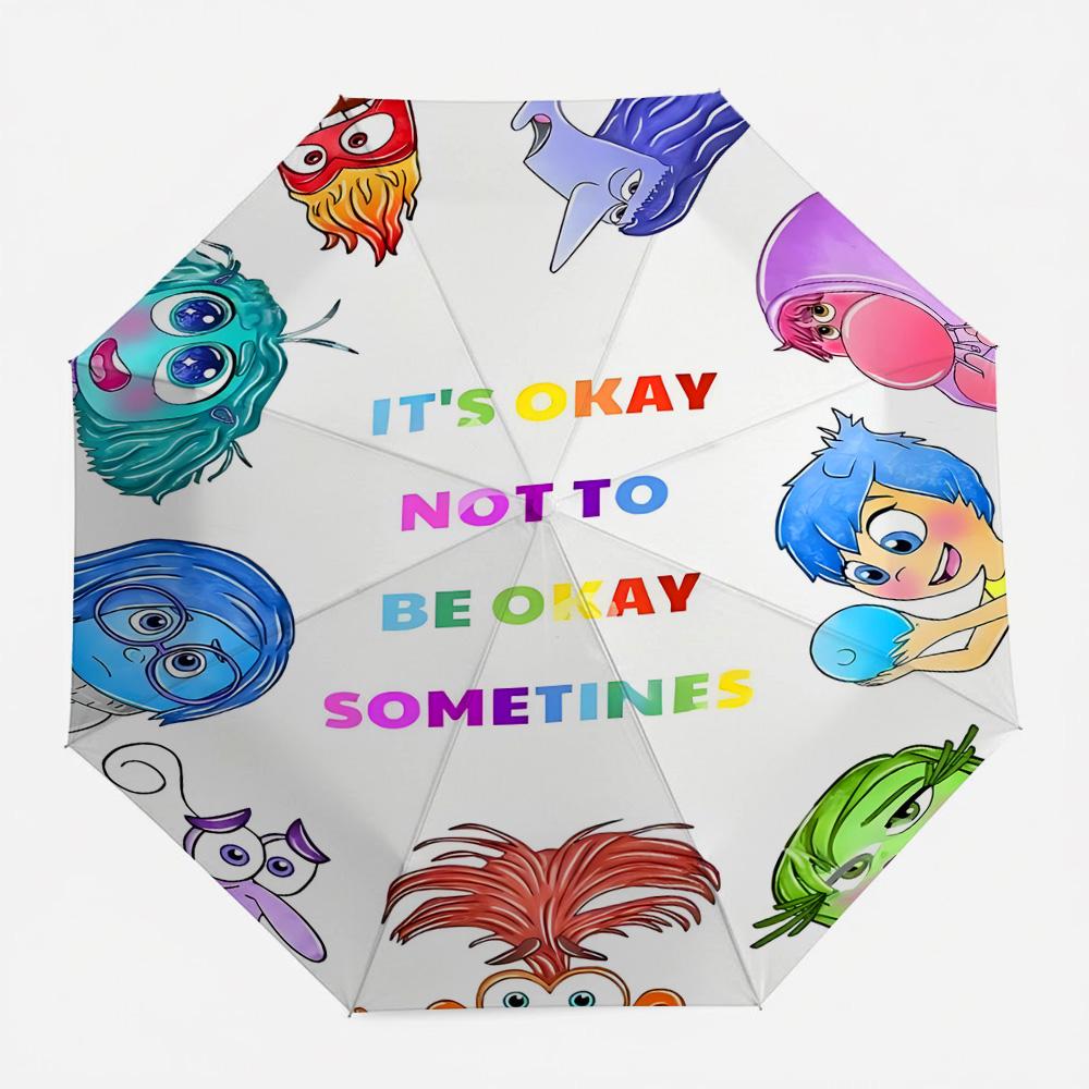 

Disney Inside Out 2 All Emotions It s Okay Not To Be Okay Print Automatic Folding Umbrella, Windproof Waterproof Travel Umbrel (as the picture,Iron&8K)