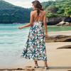 Summer Women's Botanical Print Suspender Holiday Dress