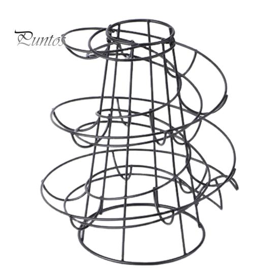Egg Holder Spiral Storage Rack Rustproof Corrosion Resistant Hollow Bottom Design Egg Storage Shelf Dispenser