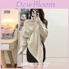 Oversized Irregular High Neck Sweater For Women With Thick Ice Silk Fabric For Winter Warmth
